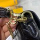 Women's Baguette Rose Gold Relief Pattern Chain Leather Cross Shoulder Handbag 3301
