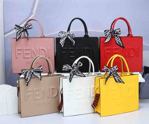 Women's Bow Decoration Three-dimensional Large Font Logo Handbag Shopping Bag 6921F
