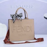 Women's Bow Decoration Three-dimensional Large Font Logo Handbag Shopping Bag 6921F