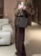 Women's Classic Python Patterned Canvas Patchwork Leather Shoulder Handbag