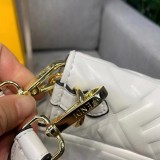 Women's Baguette Rose Gold Relief Pattern Chain Leather Cross Shoulder Handbag 3301
