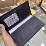 Men's Retro Three-Dimensional Striped Decorative Triangle Logo Soft Leather Wallet dark blue