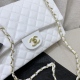 Women's Gold Logo Diamond Grid Leather Crossbody Shoulder Bag 1113B