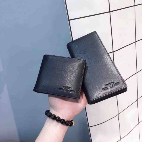 Men's Classic Embossed Retro Stitching Edge Leather Wallet black 6670