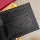 Men's Classic Embossed Retro Stitching Edge Leather Wallet black