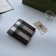 Men's Sewn Striped Decorative Leather Wallet Card Bag brown 503