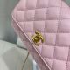 Women's Gold Buckle Flip Style Chain Diamond Pattern Stitching Crossbody Shoulder Bandbag 2261