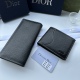 Men's Sewn Striped Decorative Leather Wallet Card Bag black 503