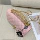 Women's Gold Buckle Flip Style Chain Diamond Pattern Stitching Crossbody Shoulder Bandbag 2261