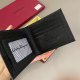 Men's Classic Embossed Retro Stitching Edge Leather Wallet black