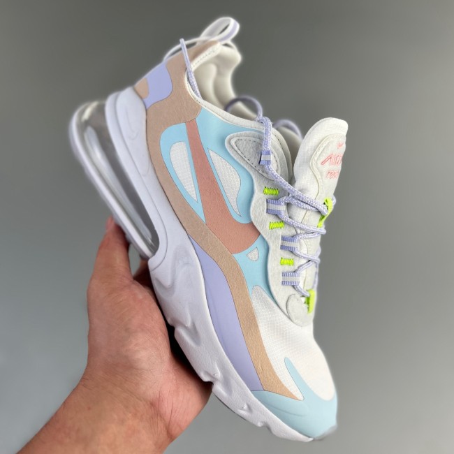 Air Max 270 React Shoes white blue Orange purple