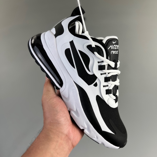 Air Max 270 React White Black Running Shoes