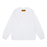 Adult Men's Casual Print Round Neck Long Sleeve Sweatshirt White