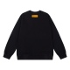 Adult Men's Casual Print Round Neck Long Sleeve Sweatshirt Black