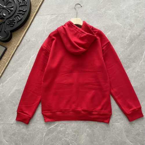Winter Adult Men's Casual Hooded Sweatshirt Red