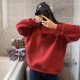 Red Adult Casual Round Neck Hoodie Long Sleeve Sweatshirt New Year