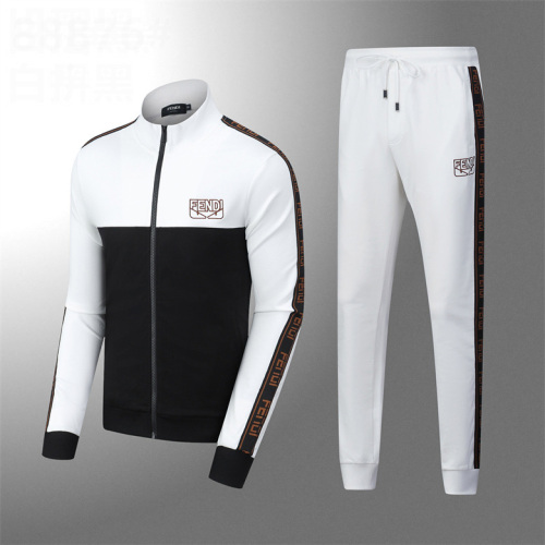 Men's Simple Paneled Two-Tone Casual Cotton Zip Jacket Sweatshirt Set 88876#