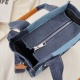 Women's Denim printed casual handbag blue 112183