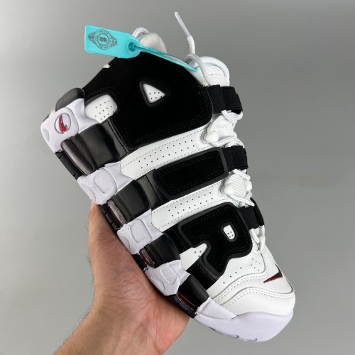 More Uptempo 96 Basketball shoes white black 415082