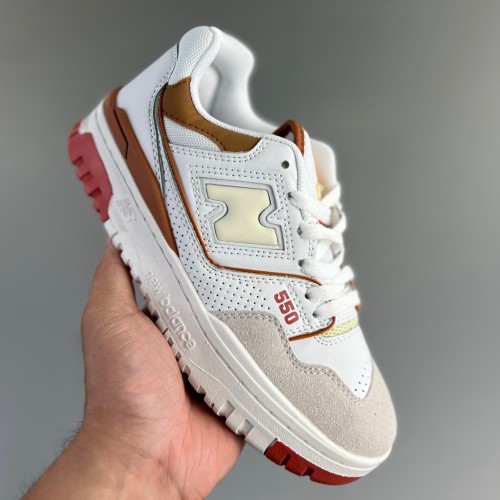 BB 550 running shoes White brown red BB550ALD