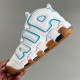 WMNS Air More Uptempo GS Barely Basketball shoes white blue 414962-002