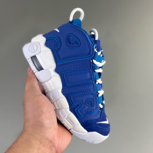 WMNS Air More Uptempo GS Barely kid Basketball shoes White Blue