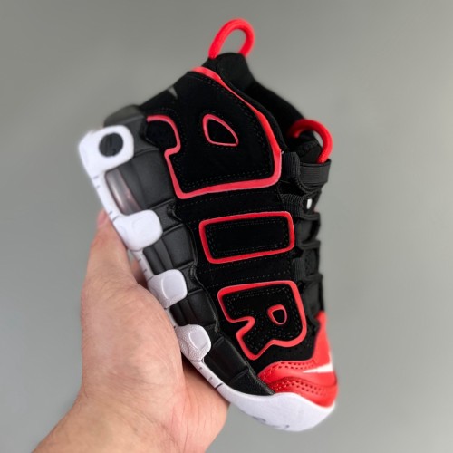 WMNS Air More Uptempo GS Barely kid Basketball shoes Black red