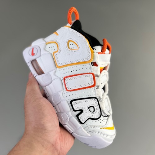 WMNS Air More Uptempo GS Barely kid Basketball shoes White Orange