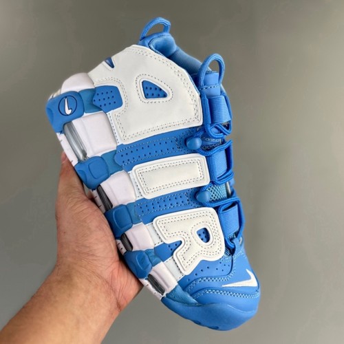 WMNS Air More Uptempo GS Barely Basketball shoes White blue
