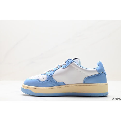 Man Adult Low Leat Fashionable Versatile Sneakers White Blue JKD101-RJF