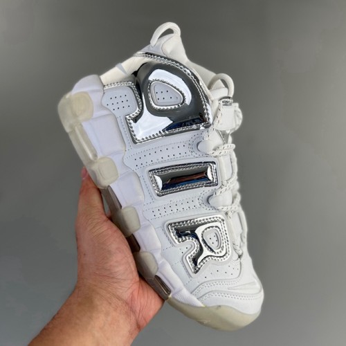 WMNS Air More Uptempo GS Barely Basketball shoes White Silver