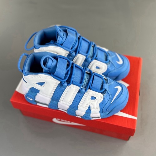 WMNS Air More Uptempo GS Barely Basketball shoes White blue