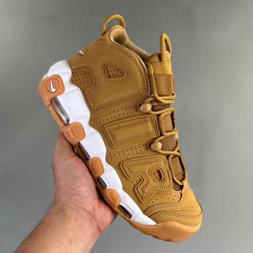 WMNS Air More Uptempo GS Barely Basketball shoes White Brown