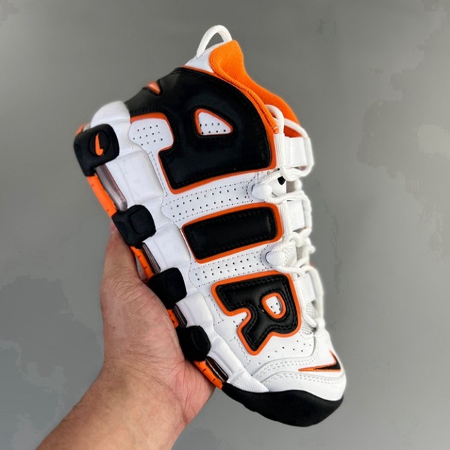WMNS Air More Uptempo GS Barely Basketball shoes White black orange