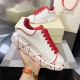 Adult Fashion Versatile Original Cowhide Casual Shoes White Red