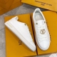 Frontrow Leather White White Gold Board shoes white