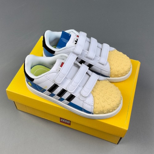 Child Superstar Casual Sneakers Shoes White Yellow