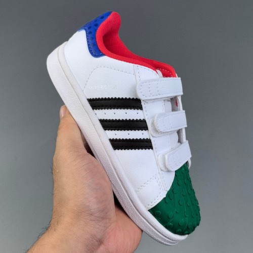 Child Superstar Casual Sneakers Shoes White Green