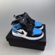 Child Air Jordan 1 Retro High OG Sneakers Shoes Black Blue