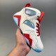 Child Air Jordan 7 Retro Chambray High Shoes White Red