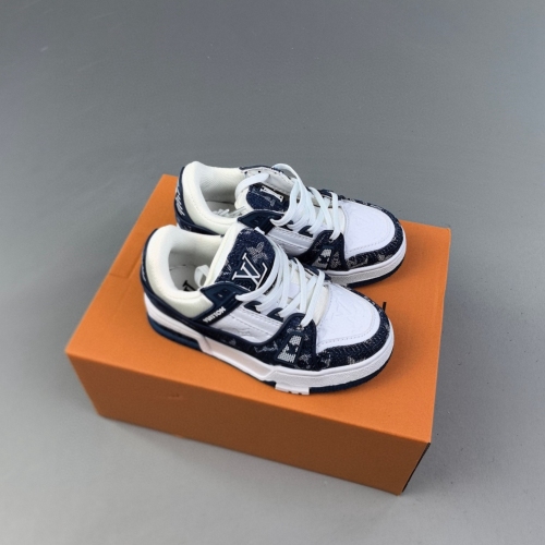 Child Trainer Sneaker Low Casual Sports Hundred Shoes White Blue