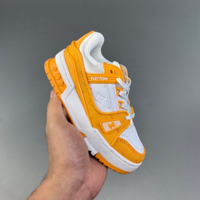 Child Trainer Sneaker Low Casual Sports Hundred Shoes White Orange