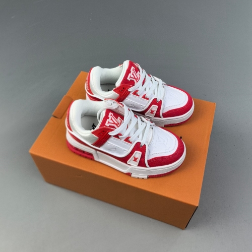 Child Trainer Sneaker Low Casual Sports Hundred Shoes White Red