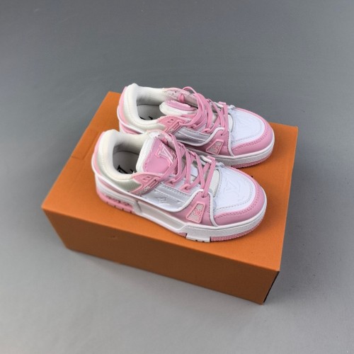 Child Trainer Sneaker Low Casual Sports Hundred Shoes White Pink