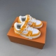 Child Trainer Sneaker Low Casual Sports Hundred Shoes White Orange