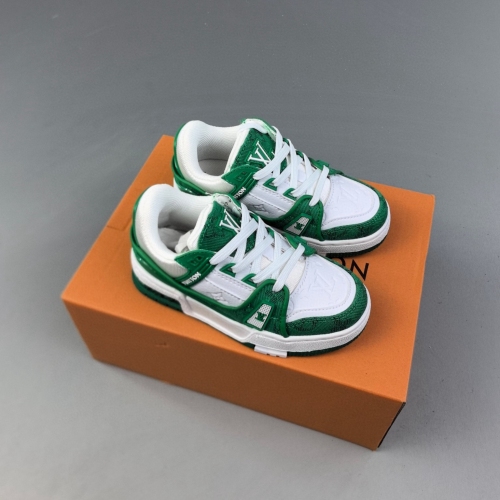 Child Trainer Sneaker Low Casual Sports Hundred Shoes White Green