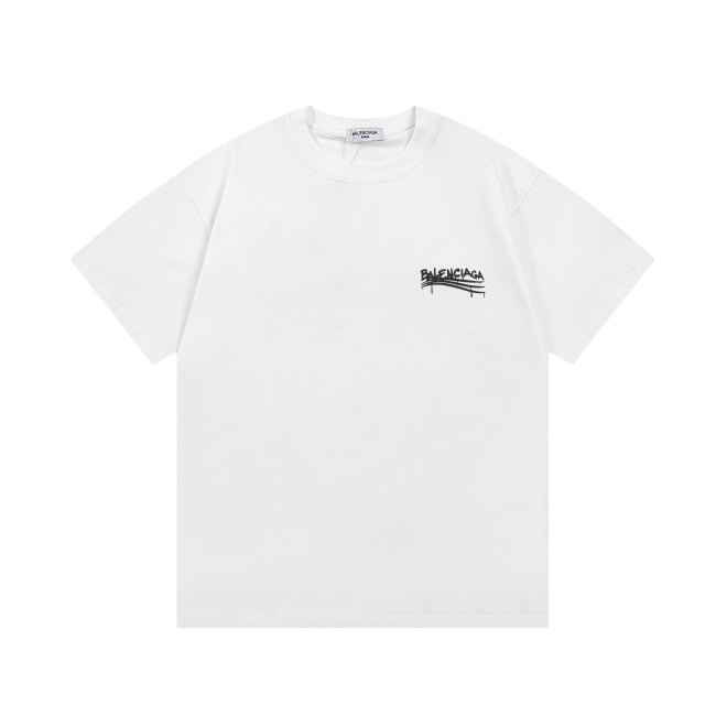 Adult Men's Cotton Simplicity Round Neck Short Sleeve T-Shirt White 323#202450