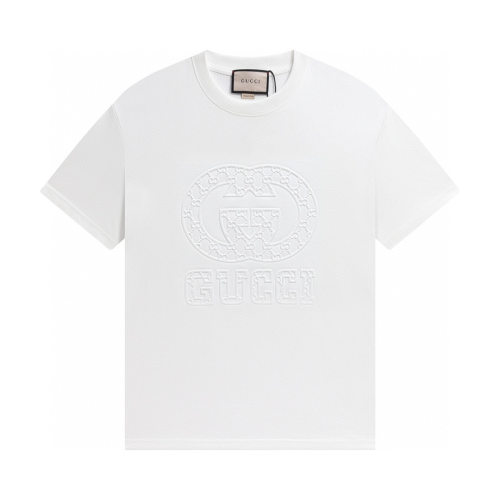 Adult Men's Cotton Simplicity Round Neck Short Sleeve T-Shirt White 853#202450