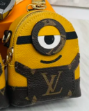 Women's Little Yellow Cute Style Chain Detachable Shoulder Strap Leather Phone Bag Makeup Bag Wallet