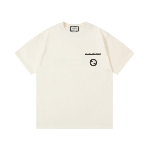 Adult Men's Cotton Simplicity Round Neck Short Sleeve T-Shirt Beige 703#202450